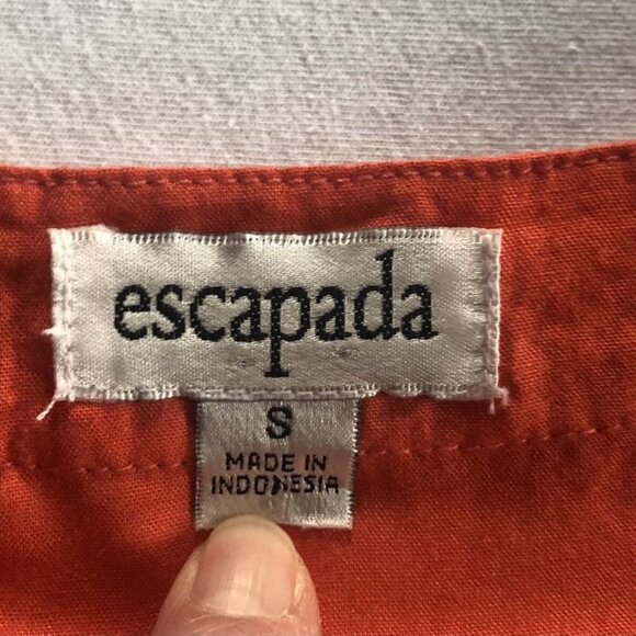 Escapada Fire Orange Beaded Tunic Top Shirt Blouse Womens S Small - Picture 6 of 8